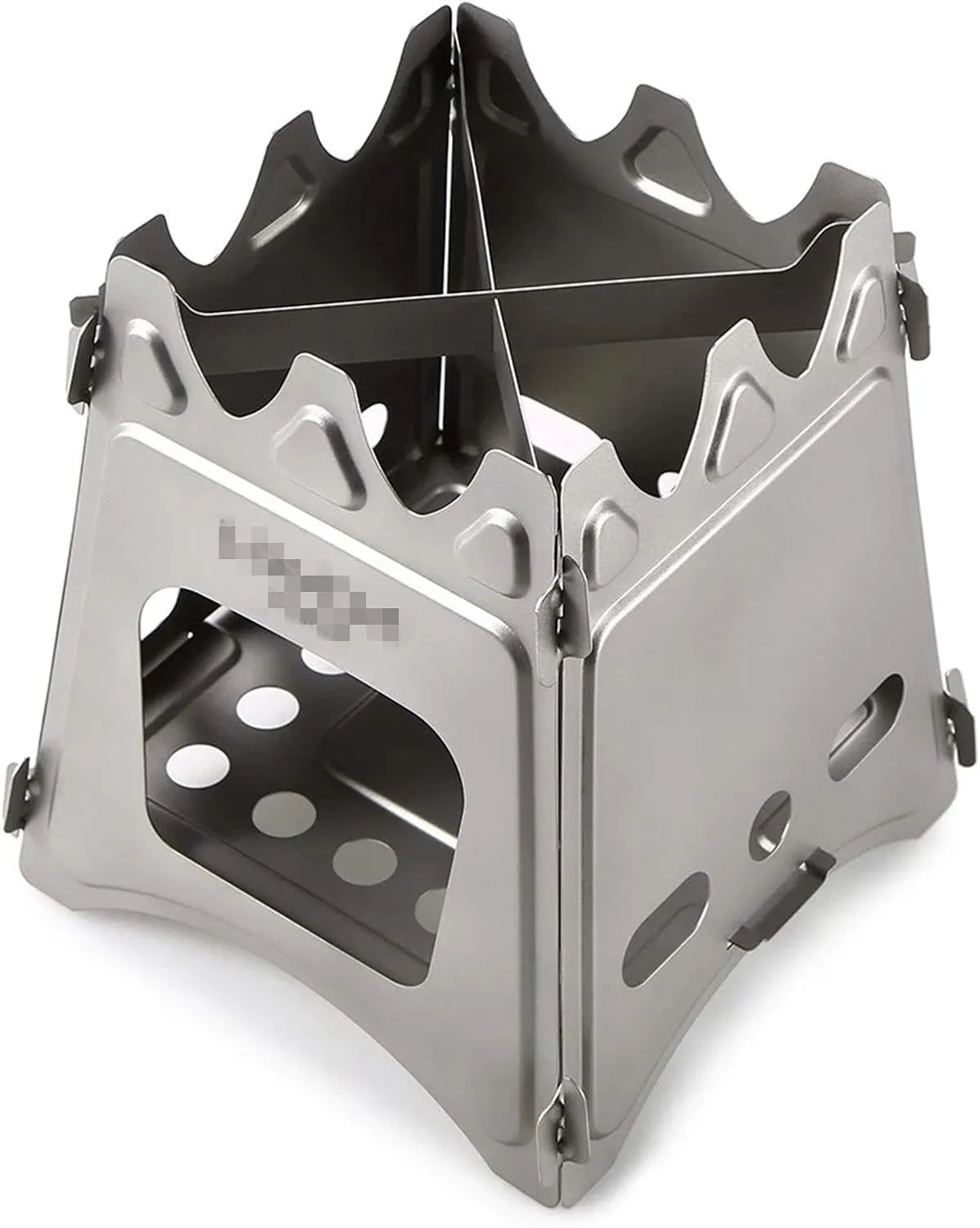 Camping Stove Camping Wood Stove Folding Titanium Wood Burning Stove Lightweight Pocket Stove Outdoor Camping Stove (Color : Silver, Size : One Size) (Silver One Size)