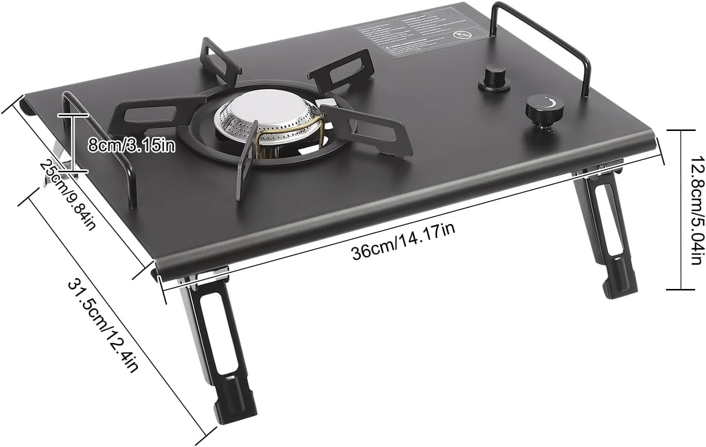 Camping Stove Outdoor Gas Stove Barbecue Portable Gas Stove Folding Single Burner Gas Stove with Carrying Handle, Electronic Ignition Outdoor Camping Stove (Black)