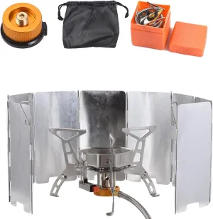 Camping Stove Portable Gas Cooking Kit for Hiking Lightweight and Foldable