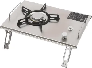 Camping Stove, Propane or Butane Stove, Portable Gas Stove with 4 Foldable Legs, Outdoor Stove Single Burner for Outdoor Cooking