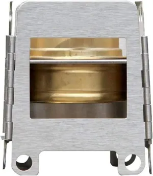Camping Stove Stainless Steel Wood Burning Stove Lightweight Folding Pocket Stove with Backup Alcohol Burner Outdoor Camping Stove (Color : Silver, Size : One Size) (Silver One Size)