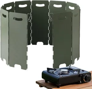 Camping Stove Windscreen | 11 Plates Windproof Wind Guard | Foldable Cooking Gale Blocker, Portable Outdoor Windshield for Picnic