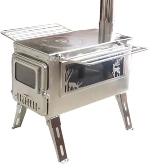 Camping Stove, Wood Burning Stoves Camping Stove Backpackingcamping Stove,Lightweight Folding Wood Burning Backpacking Hiking Stove,Stainless Steel Camping Cookware Camp Kitchen For Outadoor Backpacki