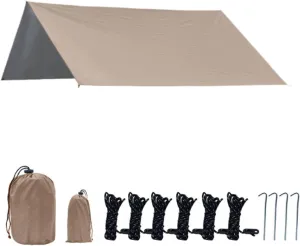 Camping Tarp, Camping Awning, Hammock Tarp with Storage Bag, Easy to Set Up Protective Tarp for Garden Picnic, Beard
