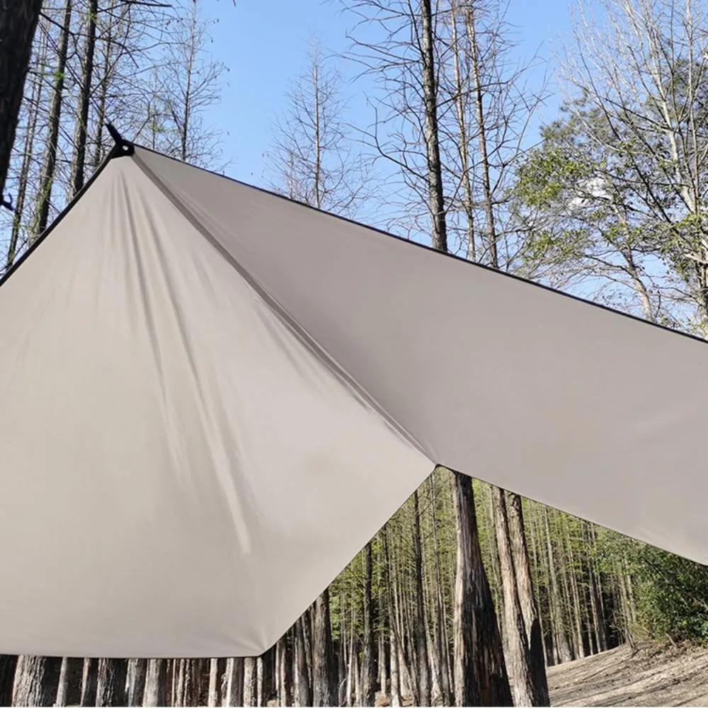 Camping Tarp Portable Multifunctional Backpacking Tarp, Waterproof Tent Tarp for Portable Beach Shelter, Rain Shelter for Picnic, Outdoor Activities, Extra Large, Lightweight and UV Resistant (Orange)