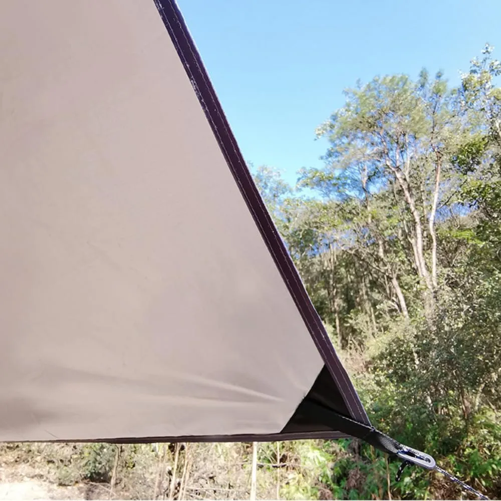Camping Tarp Portable Multifunctional Backpacking Tarp, Waterproof Tent Tarp for Portable Beach Shelter, Rain Shelter for Picnic, Outdoor Activities, Extra Large, Lightweight and UV Resistant (Orange)
