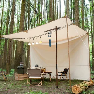Camping Tarp Waterproof 13x16 ft Rectangle Lightweight Camping Tent Tarp, Hammock Rain Fly, Portable Survival Shelter for Camping Backpacking Traveling Outdoor Adventure (Khaki)