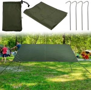 Camping Tarp Waterproof Camping Tent Tarp 2.2m×1.5m 420D Oxford Cloth Tent Footprint Moistureproof Tent Mat Sunshade Tent Shelter Foldable Ground Tarp for Hiking Backpacking Picnic