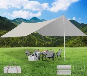 Camping Tarp with Poles,10X13FT Waterproof and UV Protective Camping Tent, Lightweight Shelter Hammock Rain Fly Sun Shelter for Tent,Hiking,Garden and Traveling.