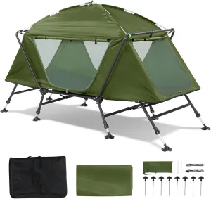 Camping Tent, Sturdy and Durable, Foldable 1-Person Changing Tent, Waterproof Rain Shelter, 4-Season, Quick Setup, Portable Privacy Tents for Hiking & Camping Load-Bearing 396 lbs (Green)