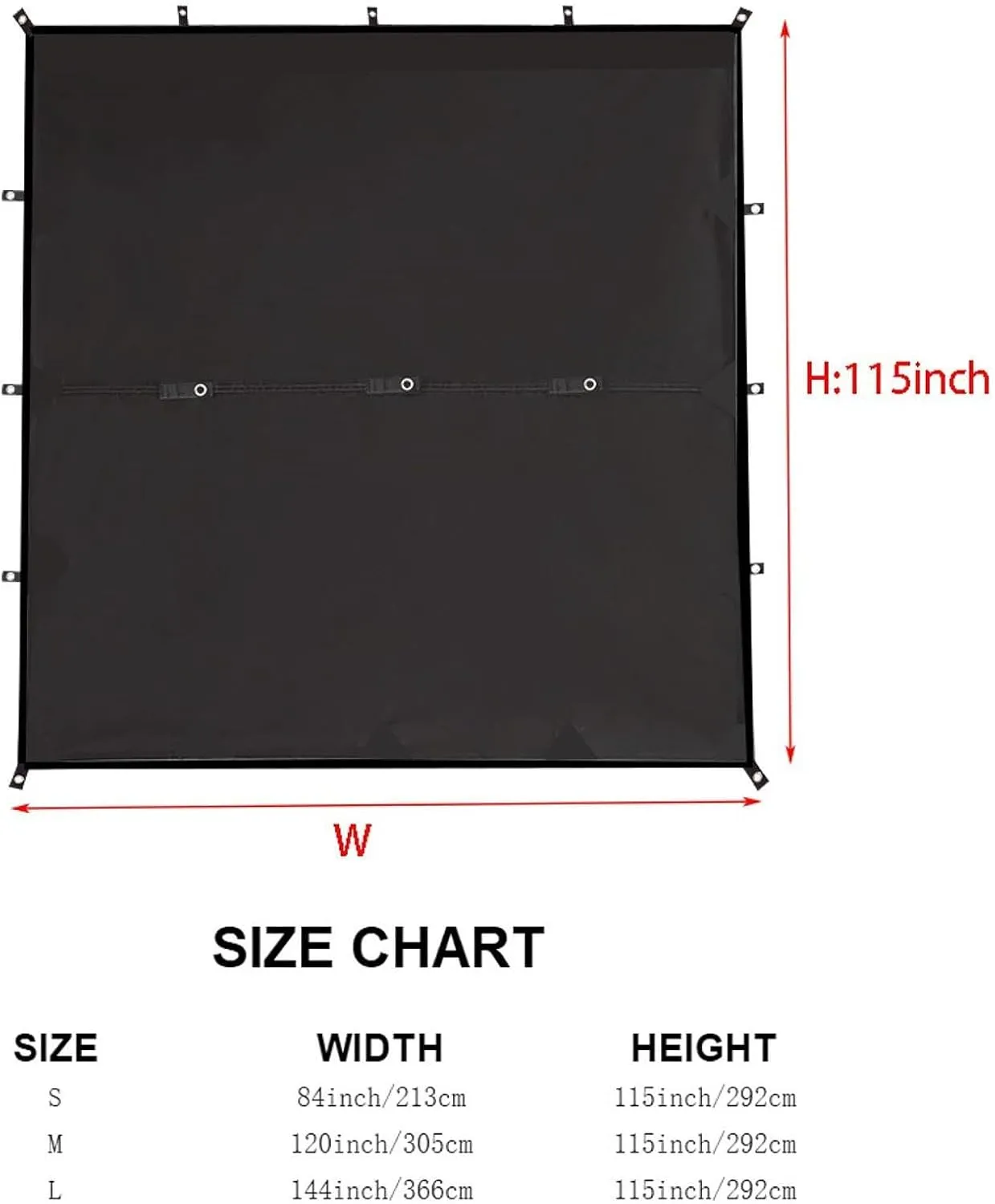 Camping Tent Tarp Versatile with 6 Stakes and 6 Ropes Foldable Sun Canopy Waterproof Lightweight, Black S