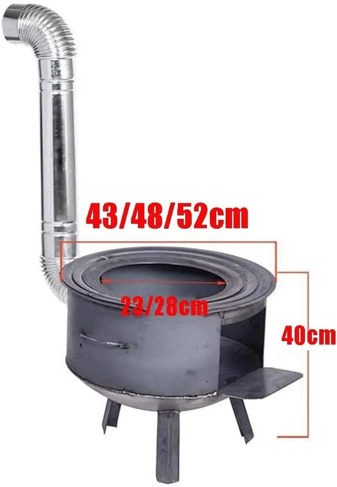 Camping Wood Burning Stove, Stainless Steel Compact Portable Foldable Mini Mult Fuel Camp Stove with, Perfect for Backpacking Hiking Travelling Outdoor Cooking,Black,36 * 22 * 19CM