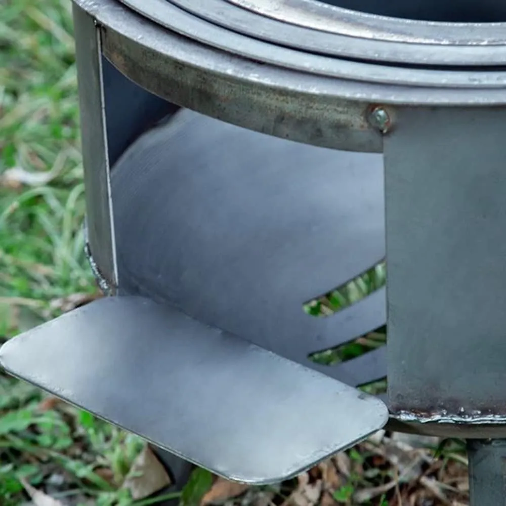 Camping Wood Burning Stove, Stainless Steel Compact Portable Foldable Mini Mult Fuel Camp Stove with, Perfect for Backpacking Hiking Travelling Outdoor Cooking,Black,36 * 22 * 19CM
