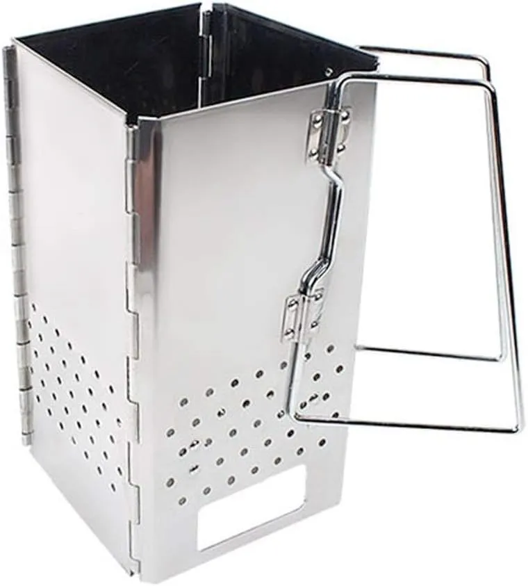 Camping Wood Stove Outdoor Mini Pocket Stove Round Stainless Steel Wood Burning Stove for Camping Hiking BBQ