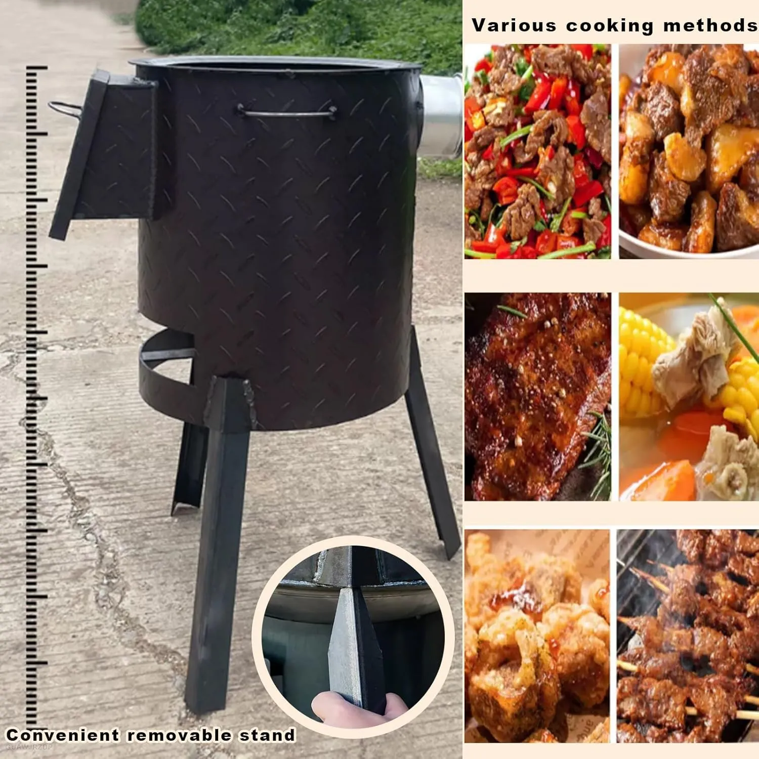 Camping Wood Stove, Portabel Wood Stove,Wood Burning Stove,with Extended Side Panels and Foldable Leg Frames,for Outdoor Cooking,Camping, Picnic,BBQ,Traveling,Survival