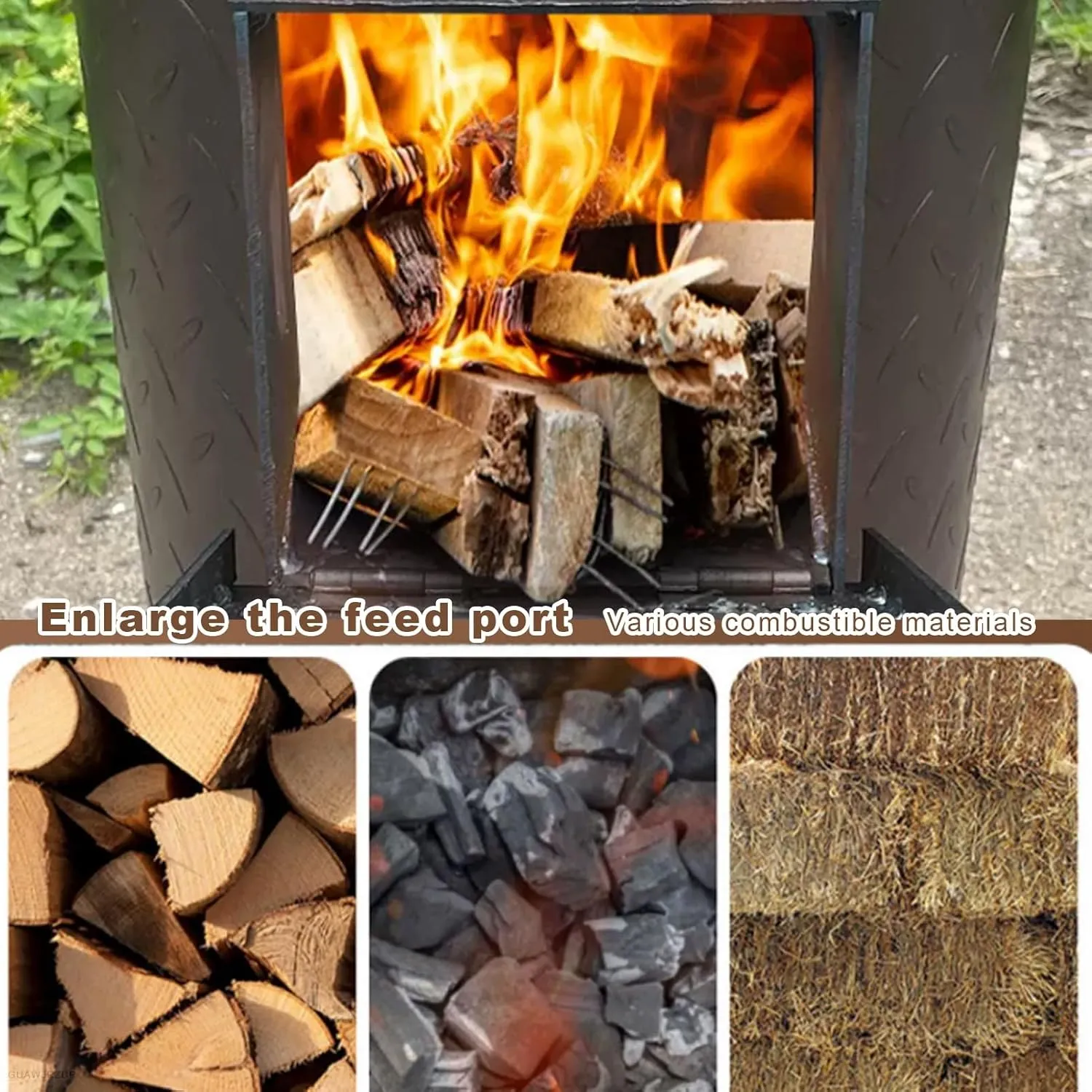 Camping Wood Stove, Portabel Wood Stove,Wood Burning Stove,with Extended Side Panels and Foldable Leg Frames,for Outdoor Cooking,Camping, Picnic,BBQ,Traveling,Survival