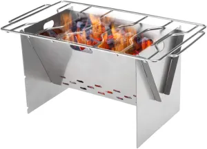 Camping Wood Stove, Portable Card Folding Grill, Mini Camping Picnic Wood Stove, for Outdoor Survival Cooking, Picnic Hunting