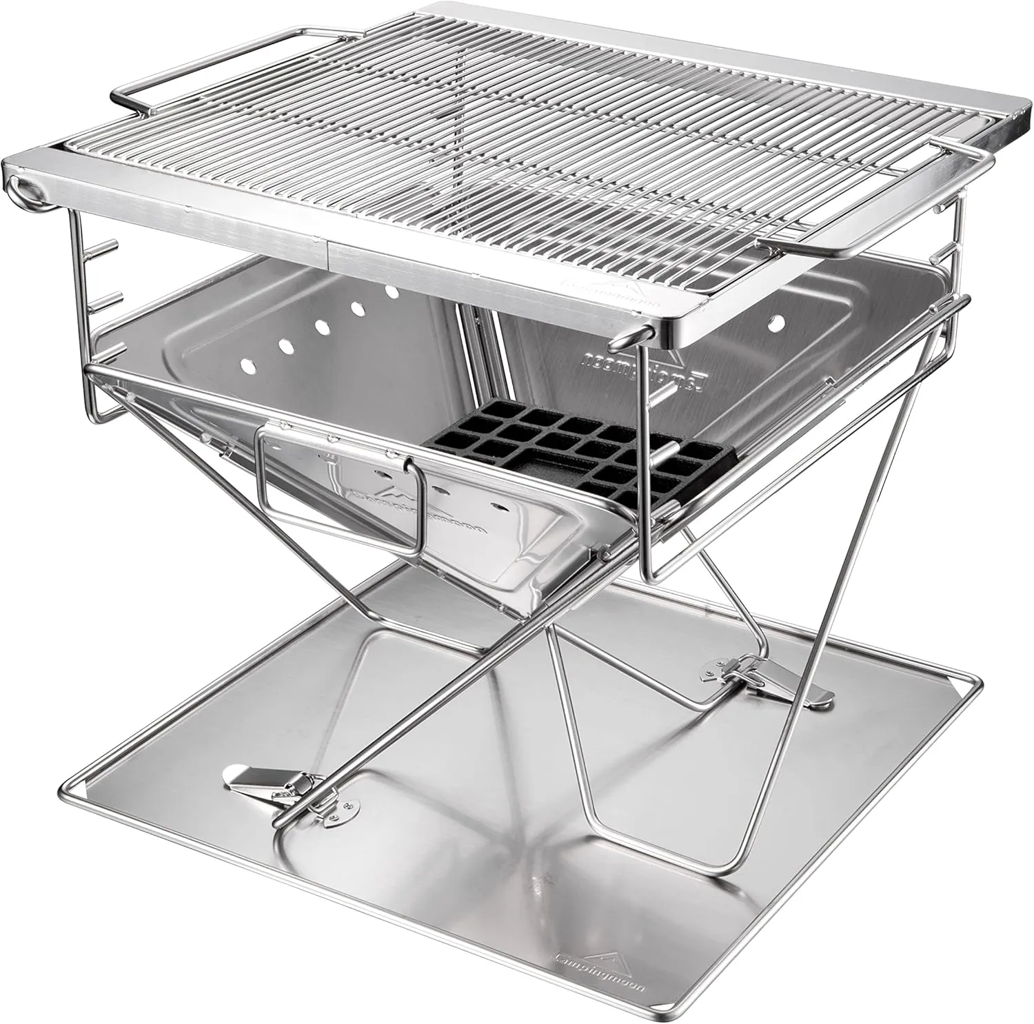 Campingmoon BBQ Grill Fire Pit Foldable Stainless Steel - Large MT-045
