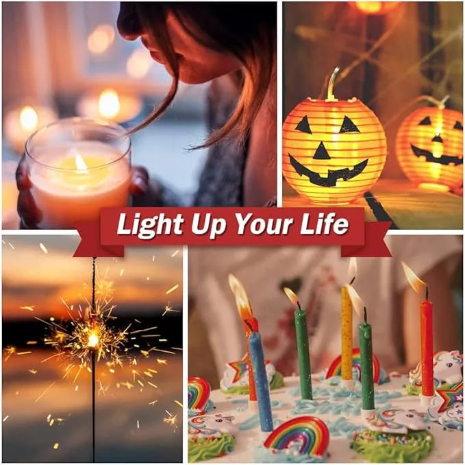 Candle Lighter, Electric Lighter Rechargeable USB Lighter, Arc Windproof Flameless Plasma Lighter Long Stick with Rope and Ring, No Butane Fluid, Perfect for Candle BBQ Camping Kitchen Stove, Blue