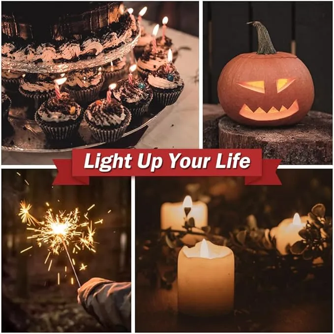 Candle Lighter, Electric Lighter Rechargeable USB Lighter, Arc Windproof Flameless Plasma Lighter Long Stick with Rope and Ring, No Butane Fluid, Perfect for Candle BBQ Camping Kitchen Stove, Gold