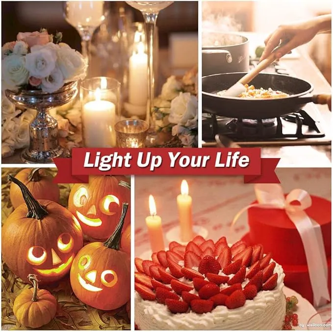 Candle Lighter, Electric Lighter USB Rechargeable Lighter, Arc Windproof Flameless Plasma Lighter Long Stick with Rope and Ring, Perfect for Candle BBQ Camping Kitchen Stove, White