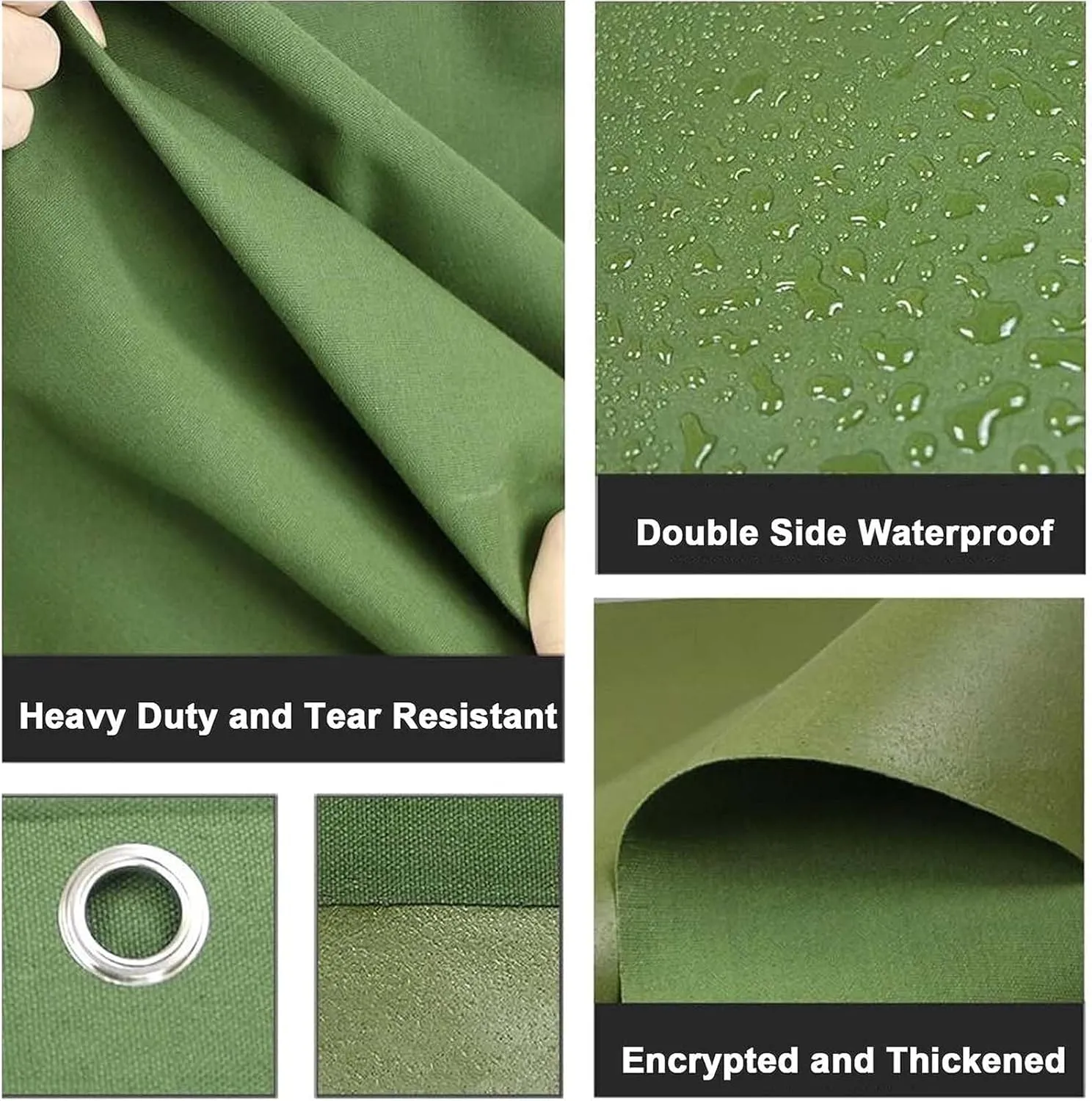 Canvas Tarps Waterproof 3.3x3.3ft, Heavy Duty Tarpaulin Cover, Tarp Cover Waterproof with Aluminum Grommets, Thick Tarp, for Roof, Outdoor, Patio, Ripstop, Rainproof