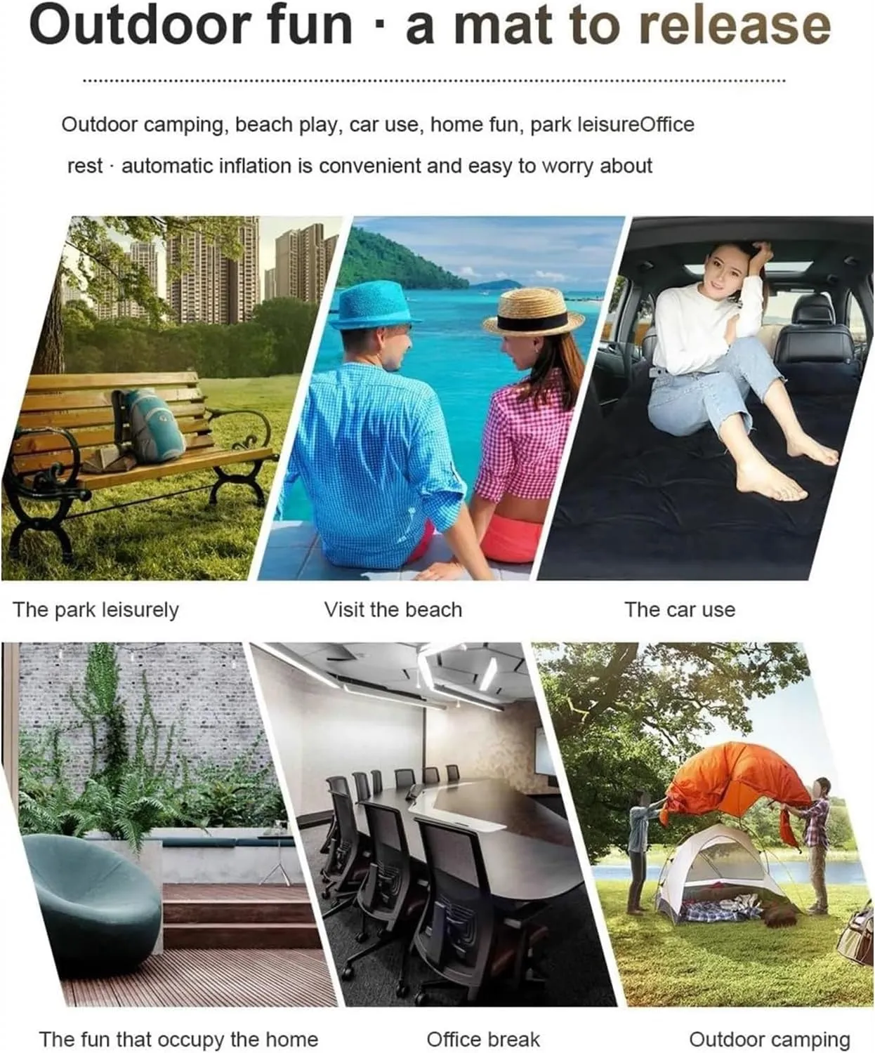 Car Air Mattress for Hyundai Santa Fe/Grand Santa Fe TM/DM/CM/SM 2001-2023 2024 2025, Inflatable Mattress Air Mattress Car Bed Sleeping Mattress Travel,B, normal
