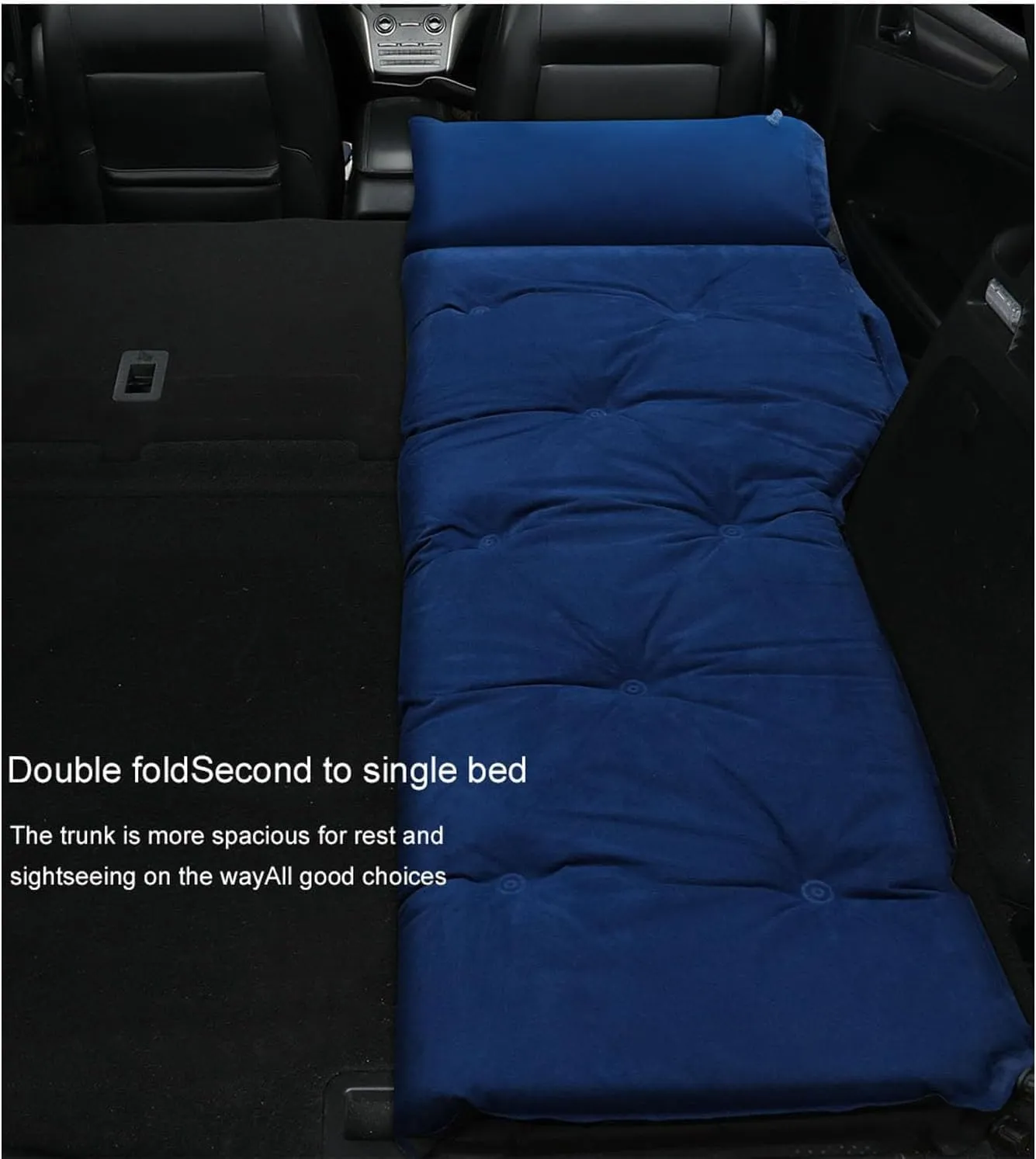 Car Air Mattresses with Pillow, for Cadillac XT5 2016-2023 Folding Inflatable Trunk Rear Seat Pad, SUV Travel Portable Outdoor Camping Sleeping Bed Accessories,Black