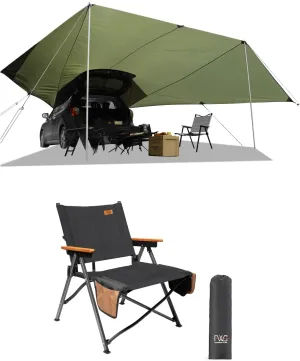 Car Awning Camping Tarp   Heavy Duty Camping Folding Chair for Camping