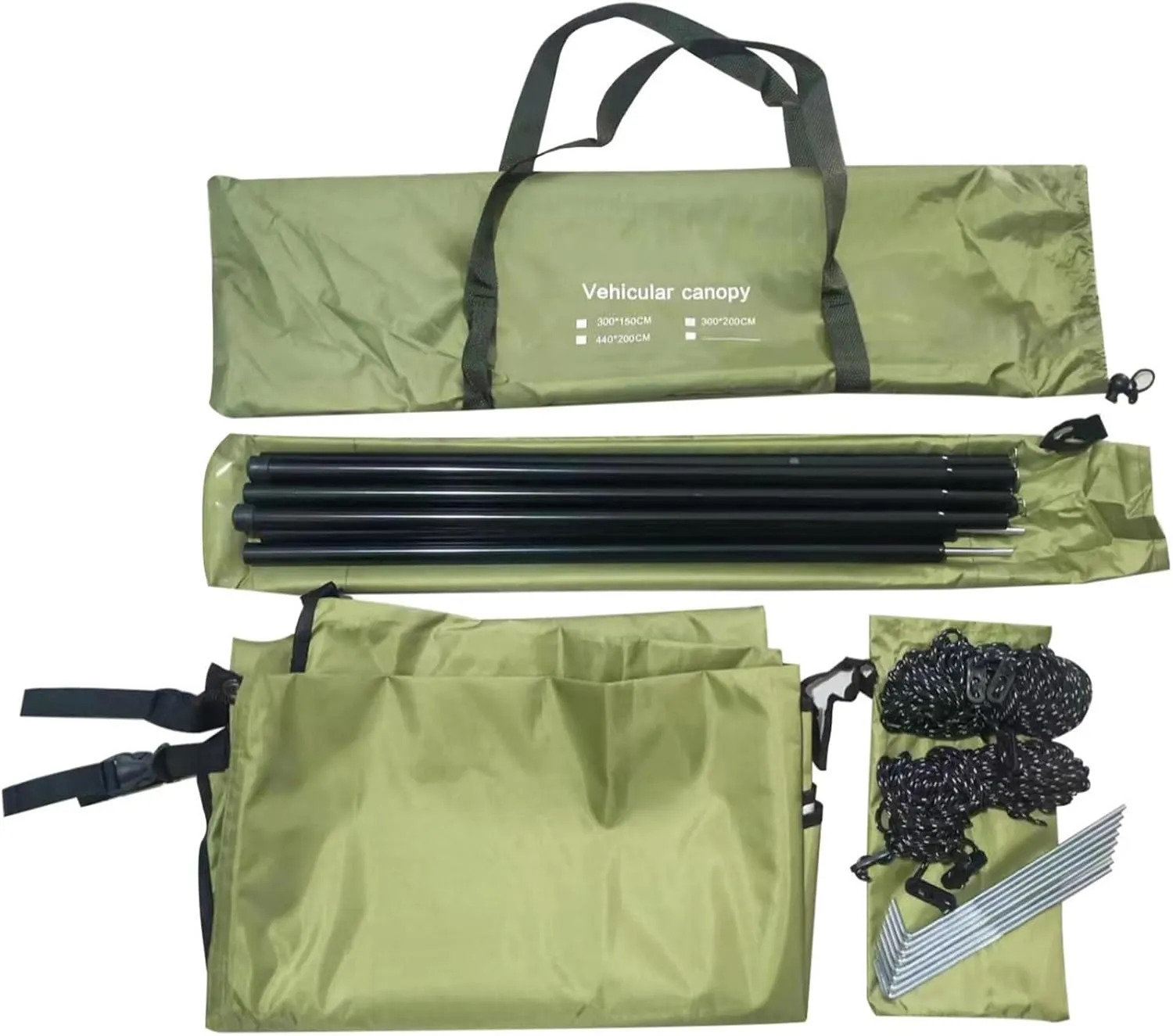 Car Awning for SUV, Waterproof Oxford Cloth 5-8 Persons Outdoor Camping Tarp SUV Truck Tailgate Canopy RV Vehicle Roof Sun Shade Hatchback Car Tent Khaki M