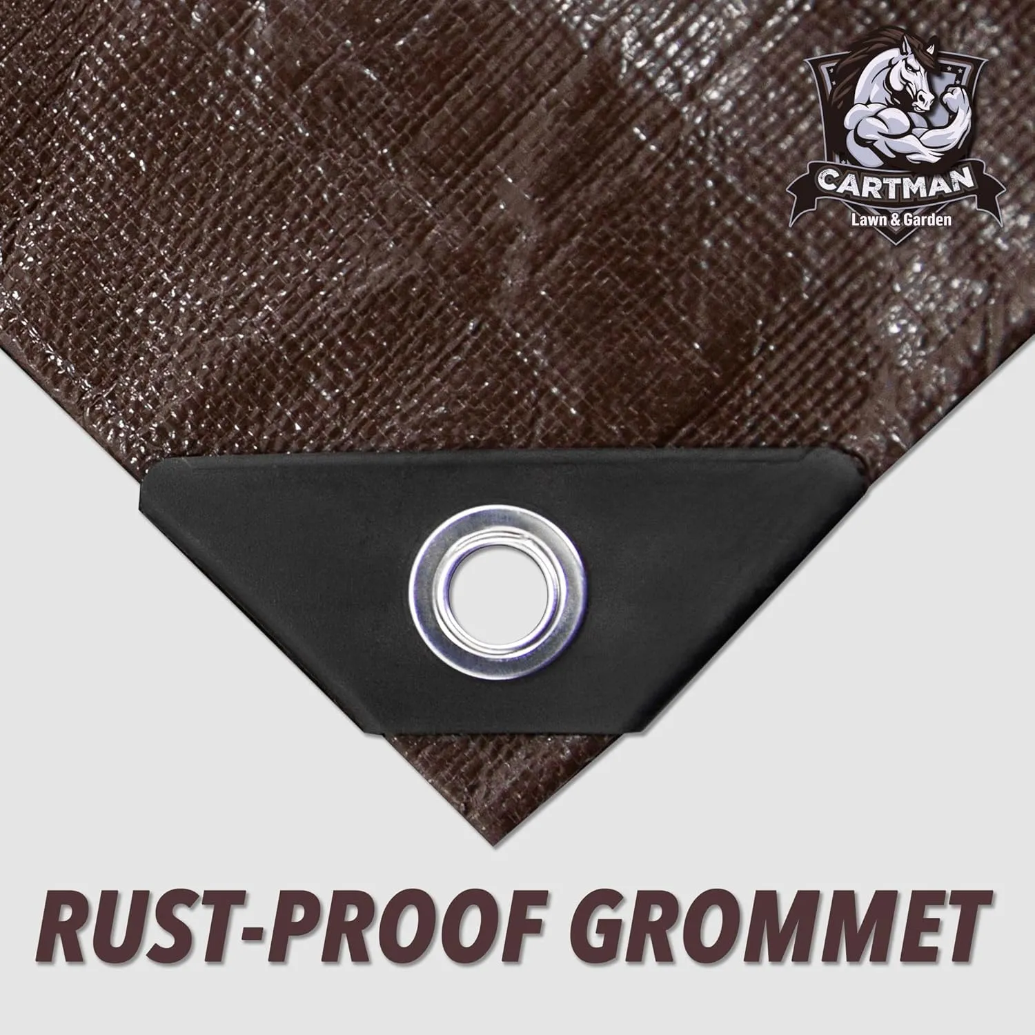 CARTMAN Finished Size 14x30 Feet Extra Thick 20 Mil Brown Ultra Heavy Duty Poly Tarp, Multipurpose Protective Cover, UV Resistant, Waterproof Poly Tarpaulin with Reinforced Edges
