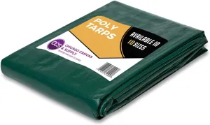 CCS Heavy Duty Poly Tarp – Waterproof Tarpaulin with Rustproof Grommets, UV Protection & Reinforced Edges for Construction, Farm, Lawn & Outdoor Use (Green Silver, 20x30 Ft)