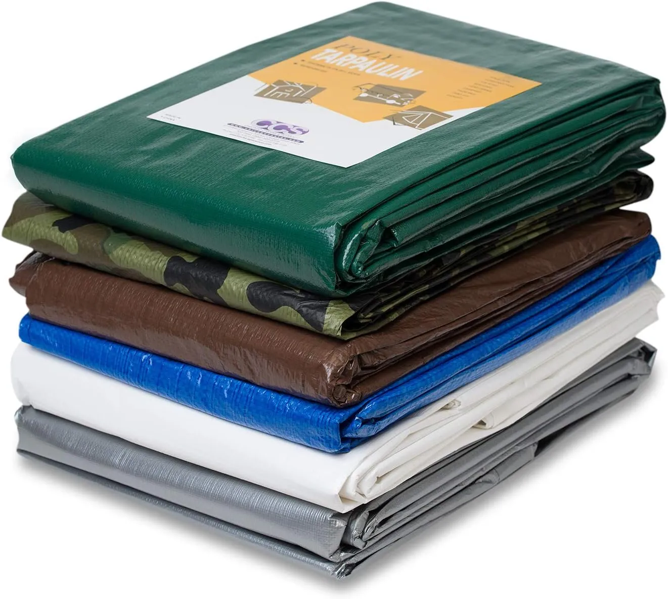 CCS Heavy Duty Poly Tarp – Waterproof Tarpaulin with Rustproof Grommets, UV Protection & Reinforced Edges for Construction, Farm, Lawn & Outdoor Use (Green Silver, 20x30 Ft)