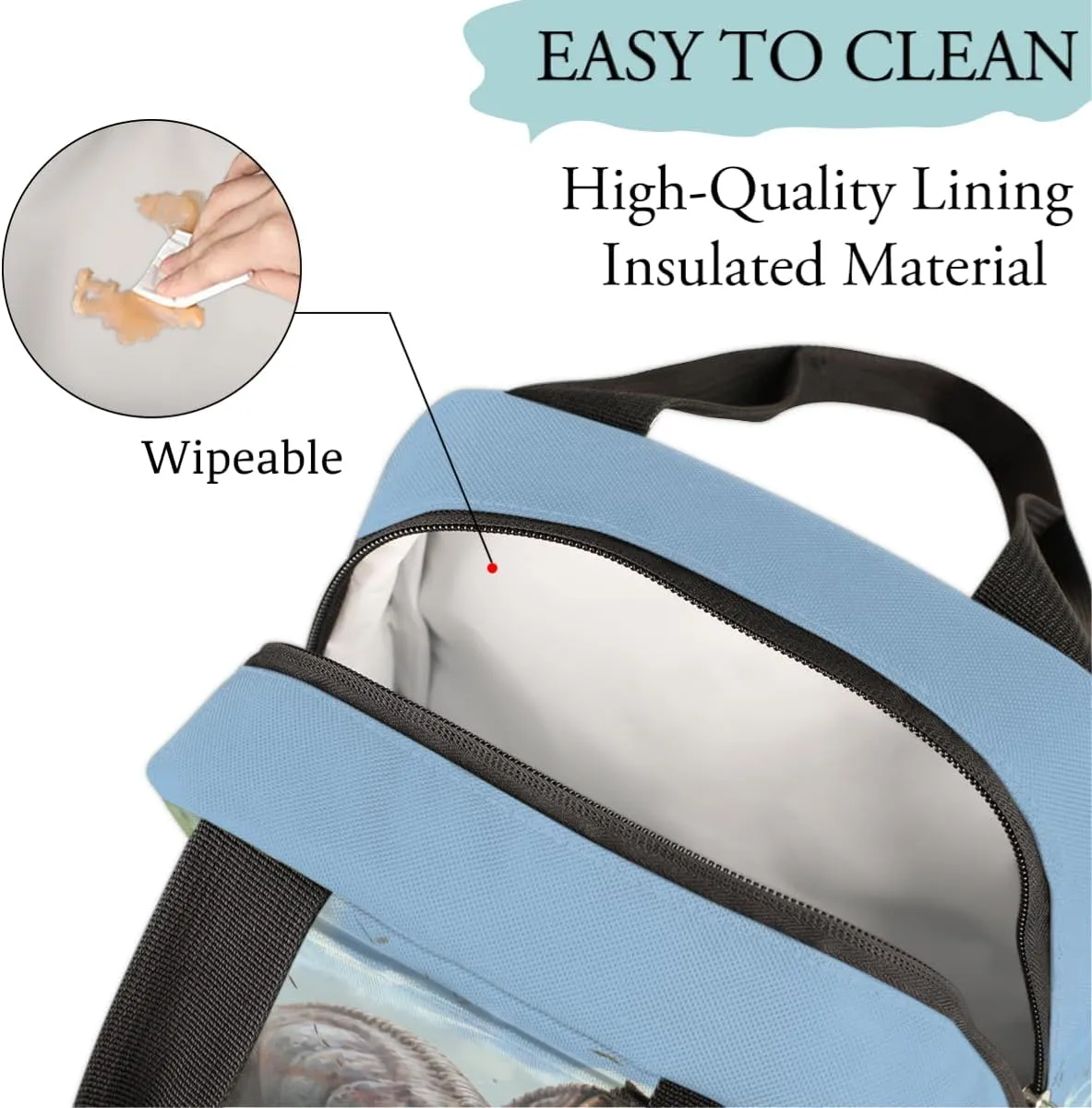 cfpolar Lunch Bags for Women Girls Boys Dinosaur in Forest Insulated Lunch Box Reusable Cooler Lunch Tote for Picnics, Travel, Office Lunches, Schools, Beaches, Hiking, Fishing