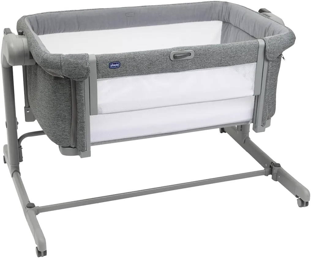 Chicco Next2Me Magic EVO Dark Grey 0  Months to 6 Months with Wheels, 1 Hand Opening