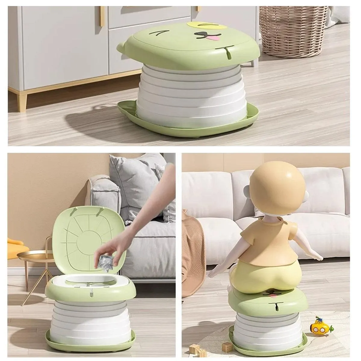 Childrens Portable Folding Toilet Travel Potty Seat for Outdoor and Indoor Use