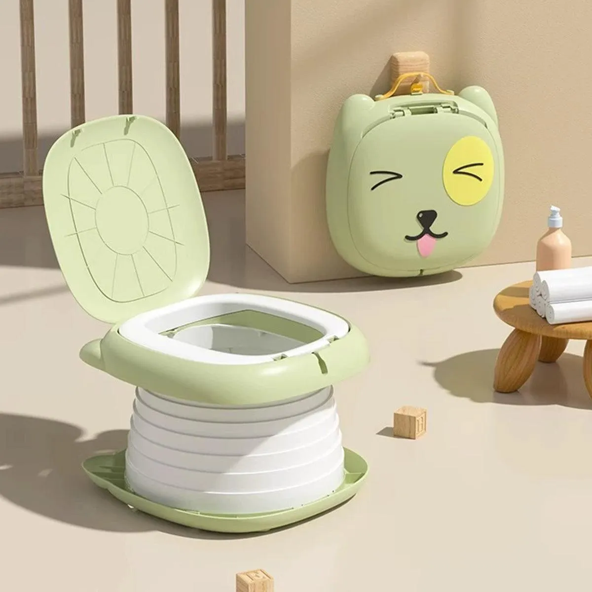 Childrens Portable Folding Toilet Travel Potty Seat for Outdoor and Indoor Use