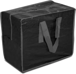 Christmas Ornaments Storage bags By ProPik Holiday Accessories Bag Tear-Proof Tarp 18 X 10 X 15 with Handles and Full Length Zipper (Black)
