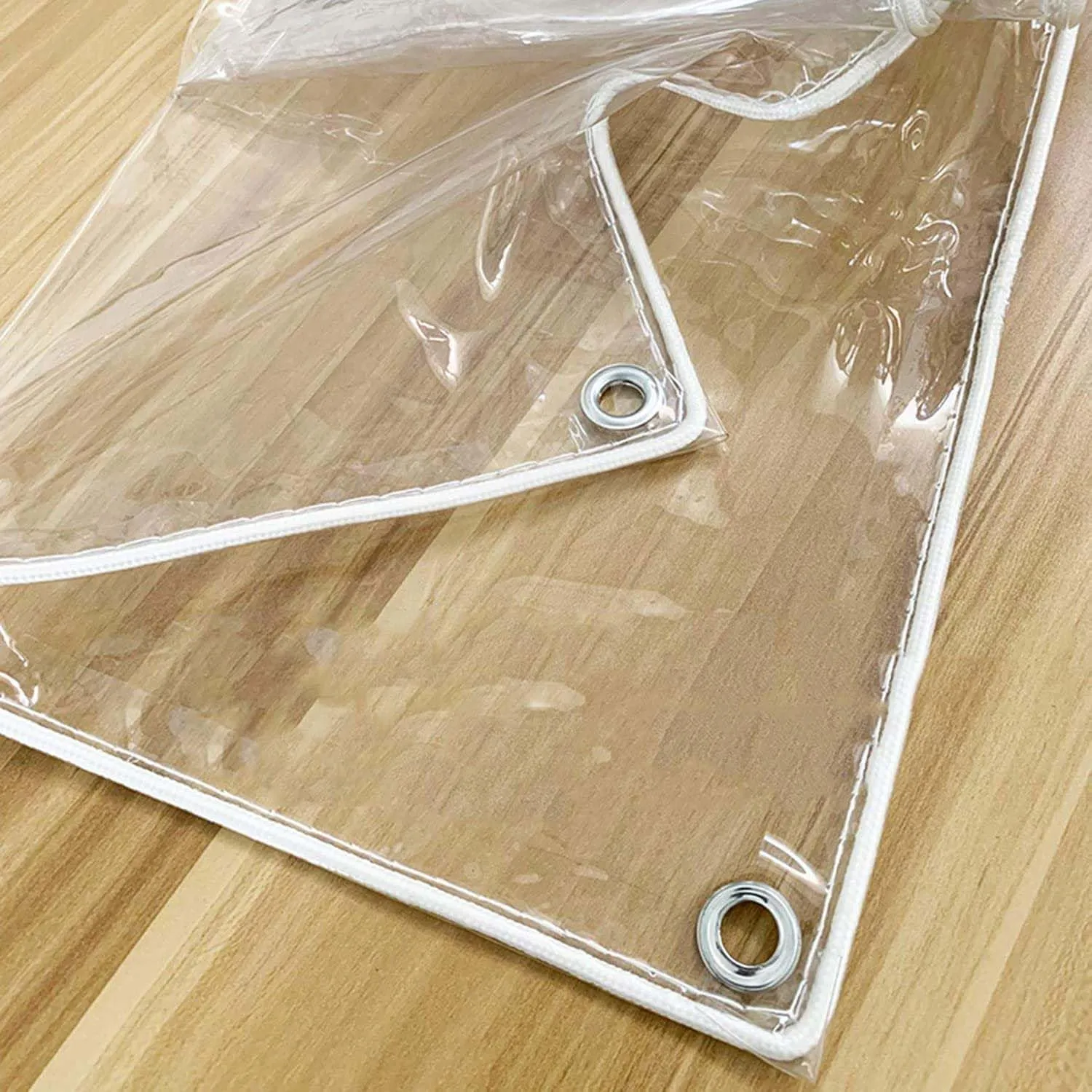 Clear PVC Tarps 2.6x29.5ft, Clear Tarpaulin Cover, Transparent Tarp with Grommets, Waterproof Outdoor Heavy Duty Tarpaulins, Ripstop, for Greenhouse, Patio, Porches