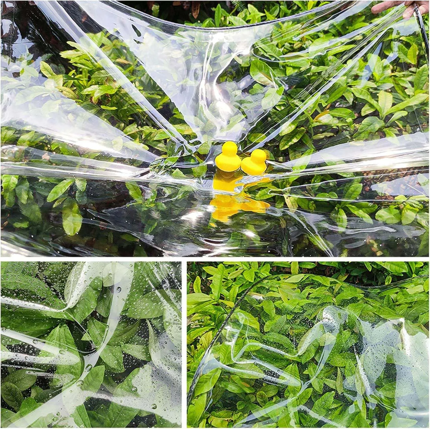 Clear PVC Tarps 2.6x29.5ft, Clear Tarpaulin Cover, Transparent Tarp with Grommets, Waterproof Outdoor Heavy Duty Tarpaulins, Ripstop, for Greenhouse, Patio, Porches