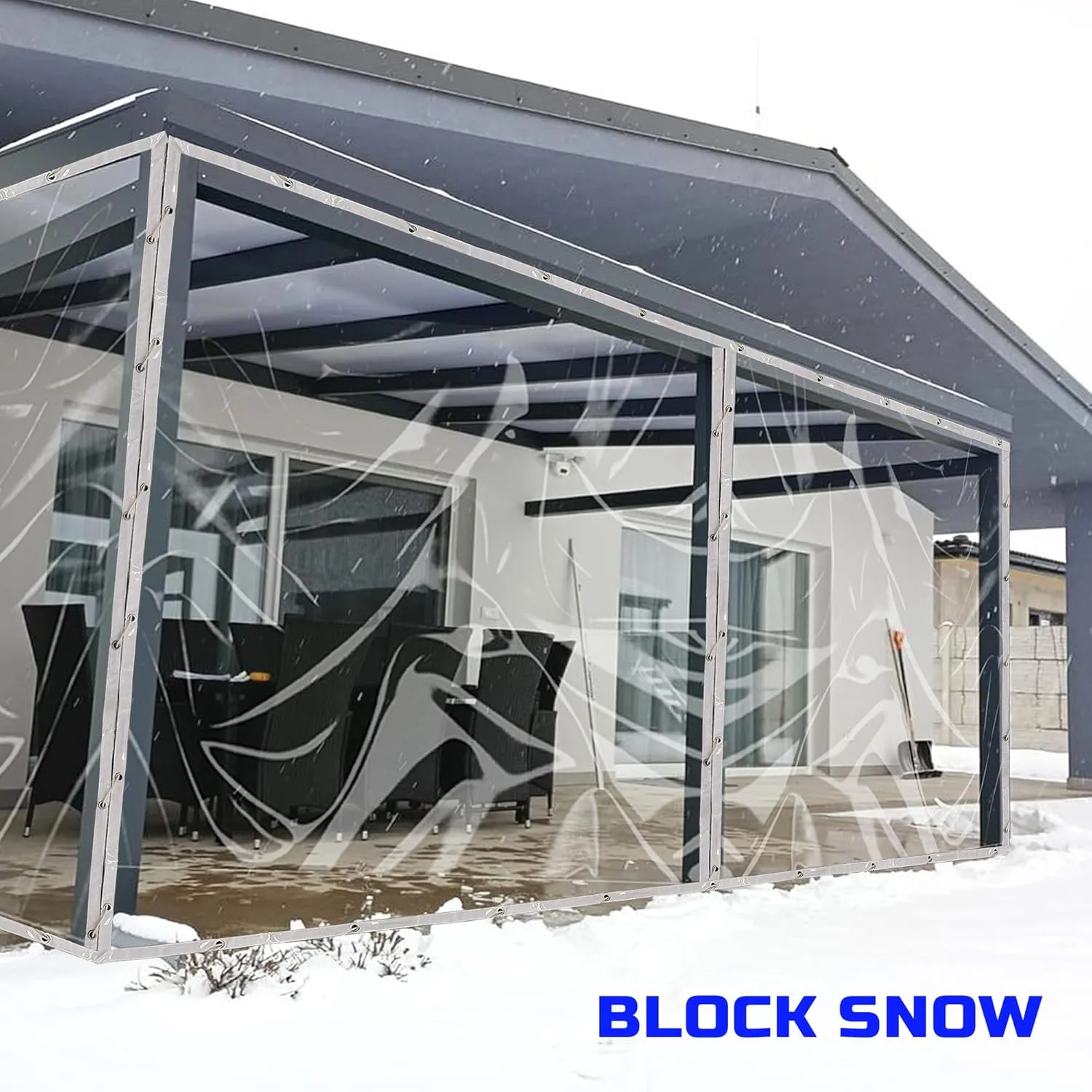 Clear Tarp 5 x 7FT, 20 Mil Clear Vinyl Tarp, Small Cover Plastic Sheeting with Grommets, Double-Stitched Reinforced Edges, Heavy Duty Tarps Waterproof and Tearproof
