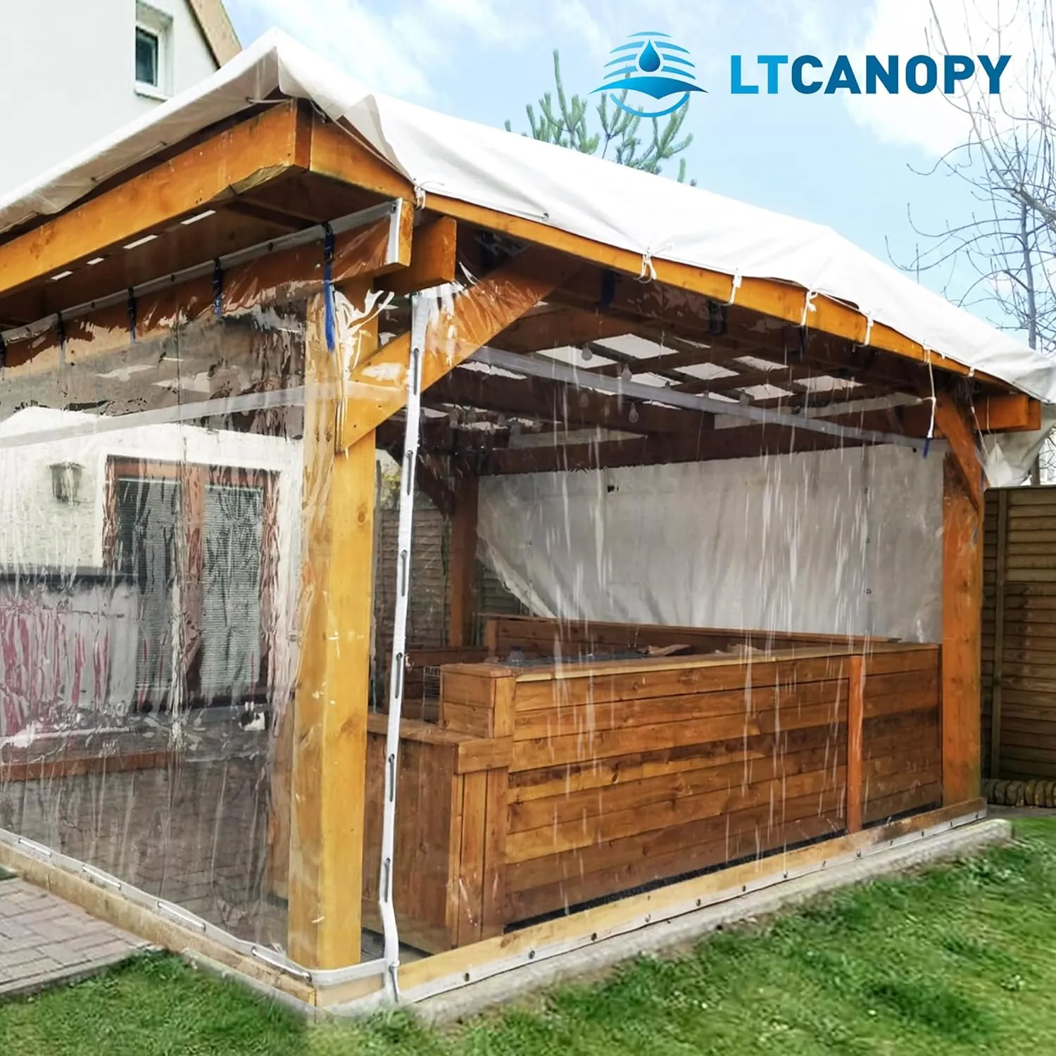 Clear Tarp 5 x 7FT, 20 Mil Clear Vinyl Tarp, Small Cover Plastic Sheeting with Grommets, Double-Stitched Reinforced Edges, Heavy Duty Tarps Waterproof and Tearproof