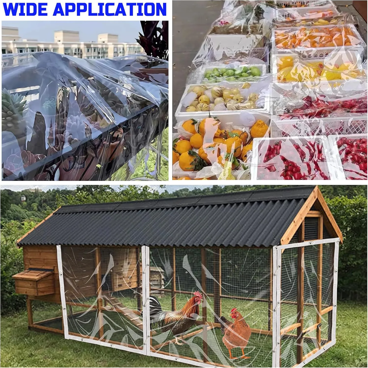 Clear Tarp 5 x 7FT, 20 Mil Clear Vinyl Tarp, Small Cover Plastic Sheeting with Grommets, Double-Stitched Reinforced Edges, Heavy Duty Tarps Waterproof and Tearproof