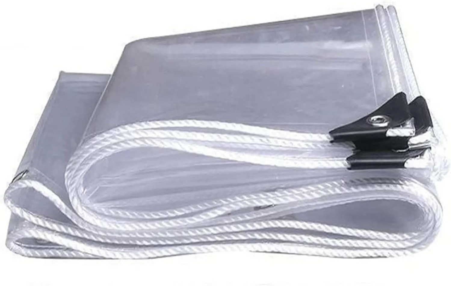 Clear Tarp with Grommets, PVC Tarpaulin Heavy Duty Waterproof, Reinforced Edges, Outdoor Greenhouse Tarps, Rainproof, for Garden, Cars, Patio