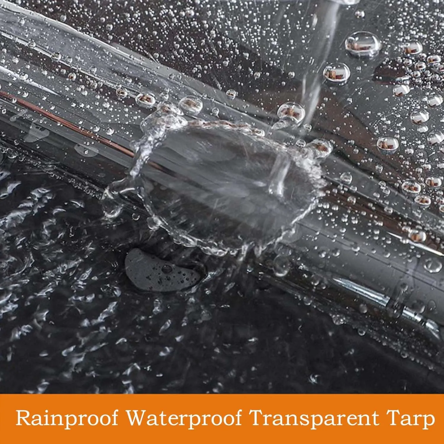 Clear Tarp with Grommets, PVC Tarpaulin Heavy Duty Waterproof, Reinforced Edges, Outdoor Greenhouse Tarps, Rainproof, for Garden, Cars, Patio