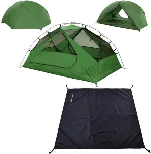 Clostnature Taurus Lightweight Backpacking Tent - 7'3'' x 4'11'' x 3'10'' Camping Tent with Matching Waterproof Tent Footprint, 2 Person Waterproof Tent with Camping Tarp for Outdoor, Hiking
