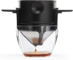 Coffee Dripper Filter, Pour Over Coffee Maker, Stainless Steel Reusable Coffee Filters Coffee Maker for Home Office Travel,Clear