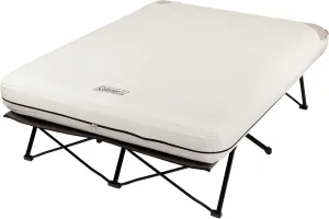 Coleman Queen-Size Airbed Cot Combination, Folding Air Mattress with Steel Frame & Side Table, Battery Pump Included