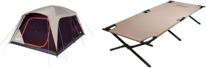 Coleman Skylodge 8/10/12 Person Tent and Trailhead II Camping Cot Bundle