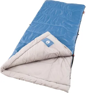 Coleman Sun Ridge 40°F Cool-Weather Sleeping Bag, Lightweight Adult Sleeping Bag with Soft Trim & Draft Tube, Machine Washable